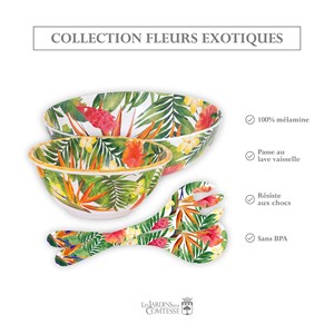 Saladier en mélamine - fleurs exotiques