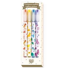 4 marqueurs pailletés tinou djeco
