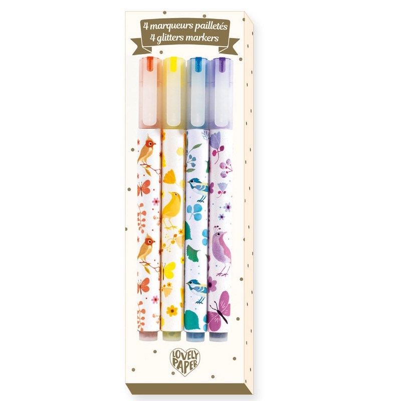 4 marqueurs pailletés tinou djeco