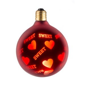 Ampoule lampe déco rouge sweet g125 e27