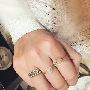 Bague cleo carrée - quartz rose