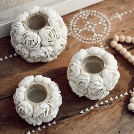 Bougeoir photophore en coquillages