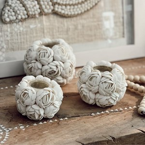 Bougeoir photophore en coquillages