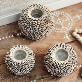 Bougeoir photophore en coquillages