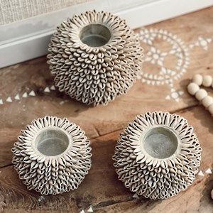 Bougeoir photophore en coquillages