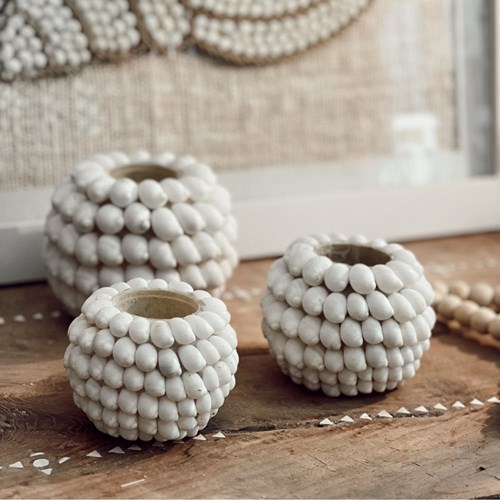 Terracotta - Bougeoir photophore en coquillages