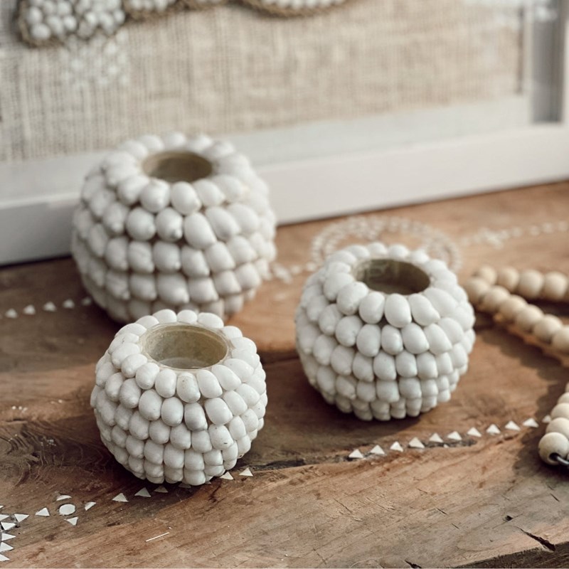 Bougeoir photophore en coquillages (Terracotta) - Image 1