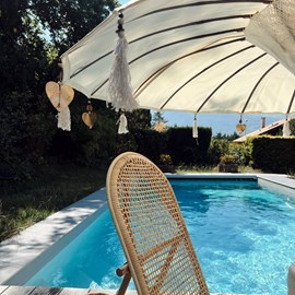 Parasol en toile crème