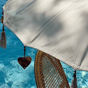 Parasol en toile crème