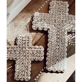 Suspension croix coquillage