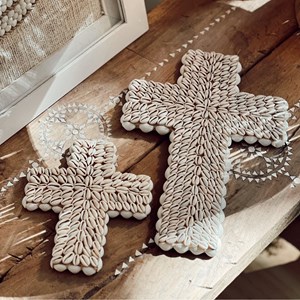 Suspension croix coquillage
