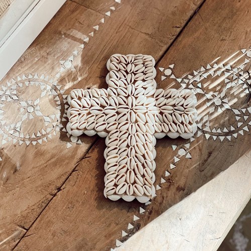Terracotta - Suspension croix coquillage