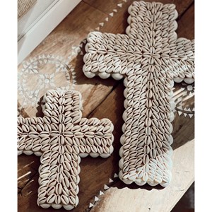 Suspension croix coquillage