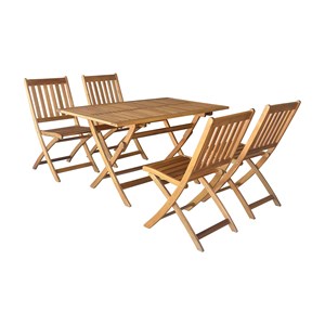 Salon de jardin en acacia 4 chaises