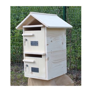 Boite aux lettres double toit bois