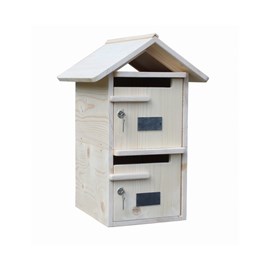 Boite aux lettres double toit bois