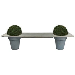 Banc de jardin avec 2 jardinières