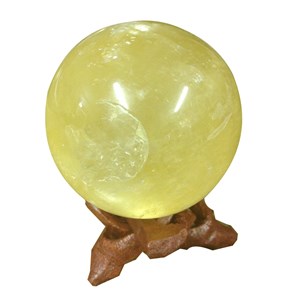 Sphère en calcite jaune 50mm