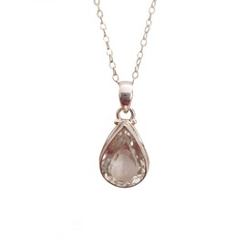 Pendentif cerclé en argent et cristal fa