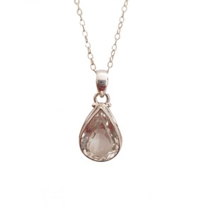 Pendentif cerclé en argent et cristal fa