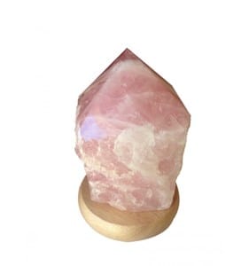 Lampe minérale quartz rose en pointe