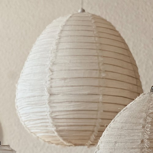Terracotta - Suspension en lin wabi sabi blanche
