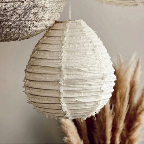 Terracotta - Suspension en lin wabi sabi blanche