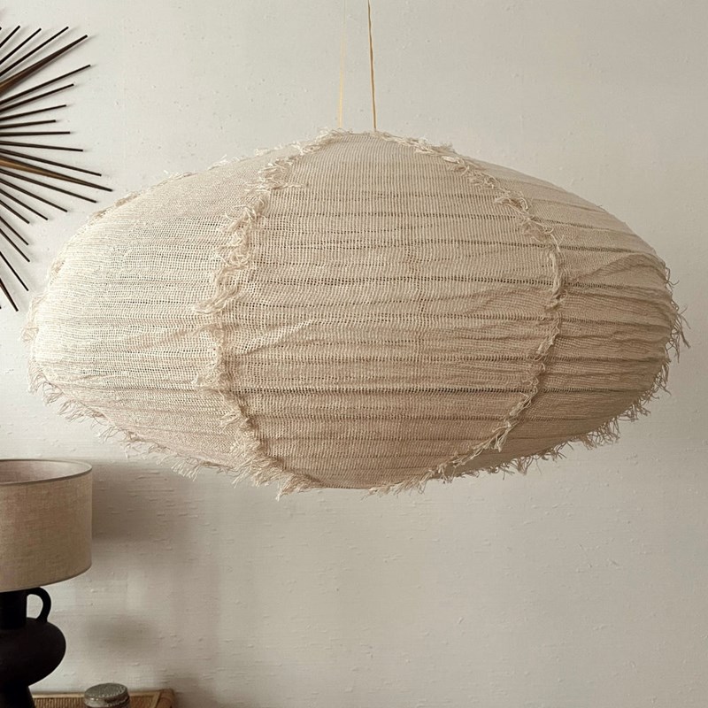 Suspension en lin wabi sabi ovale (Terracotta) - Couverture