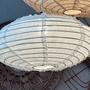 Suspension en lin wabi sabi ovale mini