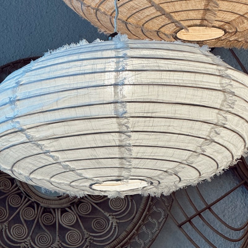 Suspension en lin wabi sabi ovale mini (Terracotta) - Image 1