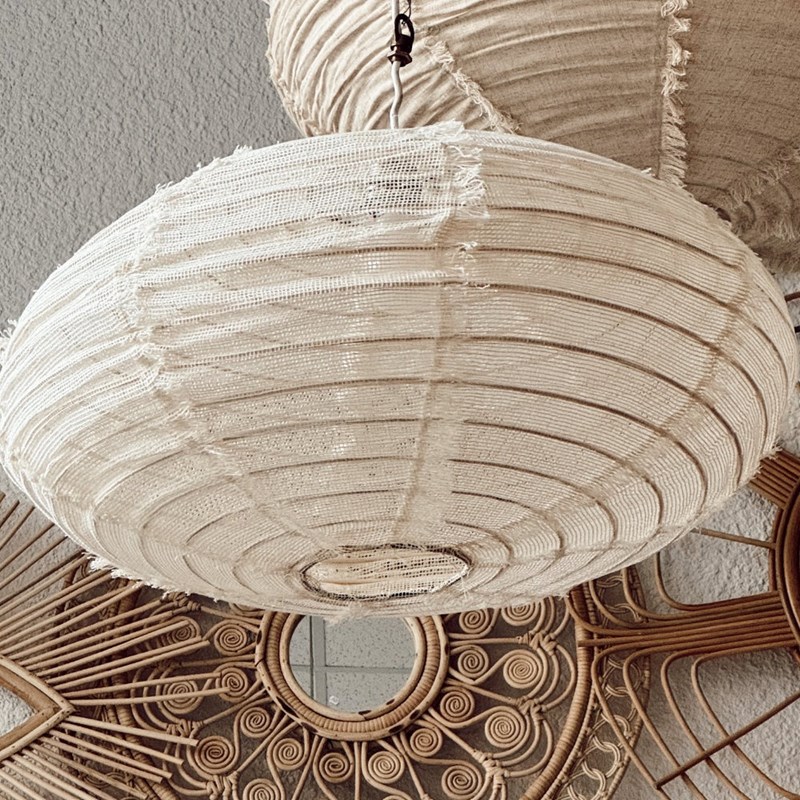 Suspension en lin wabi sabi ovale mini