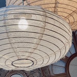 Suspension en lin wabi sabi ovale mini