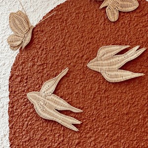 Set d'hirondelles en rotin