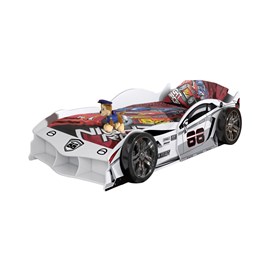 Lit voiture max blanc 90x200