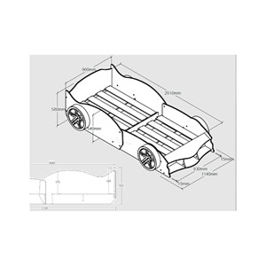 Lit voiture max blanc 90x200