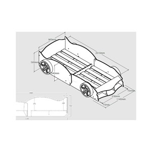 Lit voiture max rouge 90x200