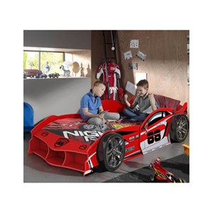 Lit voiture max rouge 90x200