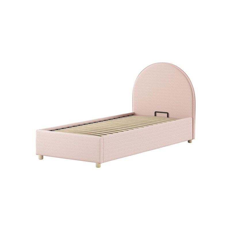 Lit coffre bouclé rose moon 90x200 cm