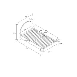 Lit coffre bouclé rose moon 90x200 cm