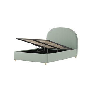 Lit coffre bouclé vert moon 140x200 cm