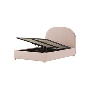 Lit coffre bouclé rose moon 140x200 cm