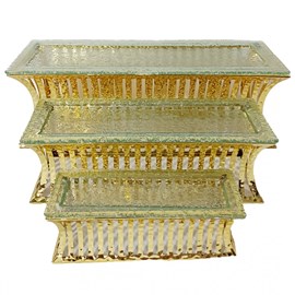 Supports à dessert dorés - lot de 3