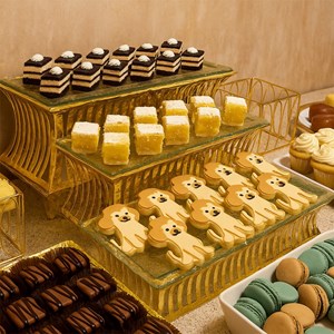 Supports à dessert dorés - lot de 3