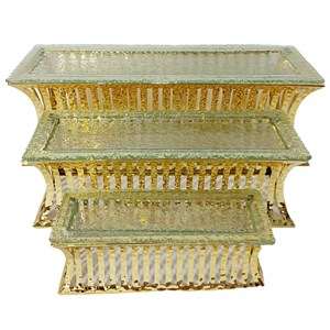 Supports à dessert dorés - lot de 3