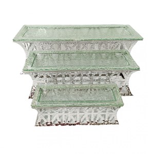 Supports à dessert argent - lot de 3