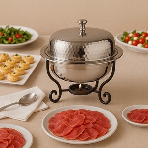 Chafing dish rond martelé 1l