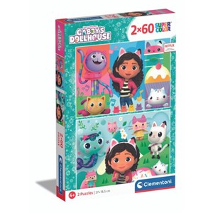 Puzzle 2 x 60 pièces clementoni gabby's