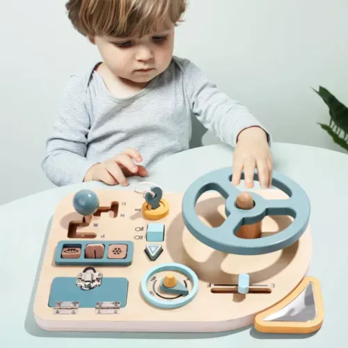 Babykare - Jouet éducatif montessori pour enfant en bois marron