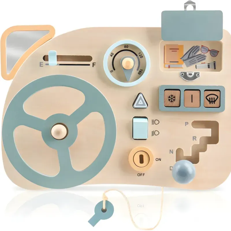Jouet éducatif montessori pour enfant en bois marron (Babykare) - Image 3