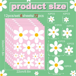 Sticker marguerites 72 pièces